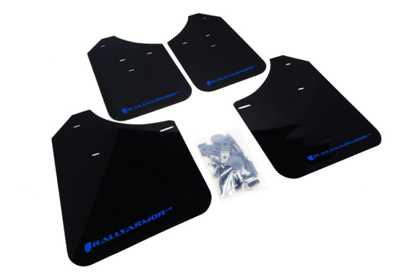 Rally Armor 02-07 Subaru WRX/STI/RS/2.5i (Wagons Req. Mod.) Black UR Mud Flap w/ Blue Logo MF1-UR-BLK/BL