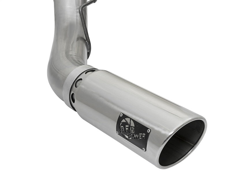 aFe LARGE BORE HD 5in 409-SS DPF-Back Exhaust w/Polished Tip 2017 Ford Diesel Trucks V8 6.7L (td) 49-43090-P