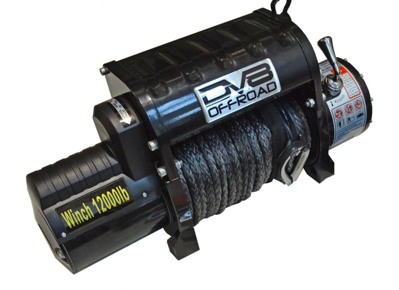 DV8 Offroad 12000 LB Winch w/ Synthetic Line & Wireless Remote - Black WB12SR