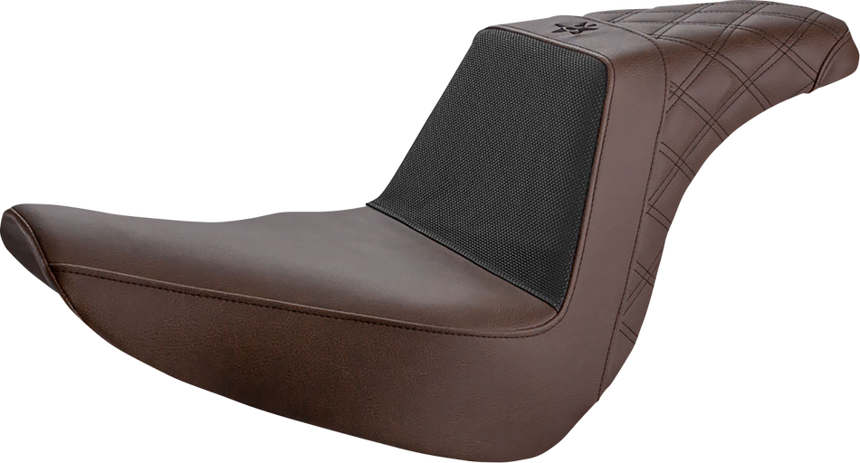 SADDLEMEN Unknown Industries Seat - Front Carbon Fiber/Black Gripper Lumbar/Rear Lattice - FL/FX '18-'23 UN18-29-173BR