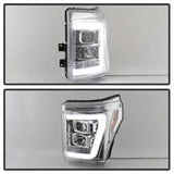 Spyder 11-16 Ford F-250/F-350 V2 Projector Headlights - Light Bar DRL - Chrome PRO-YD-FS11V2-LB-C 5084705