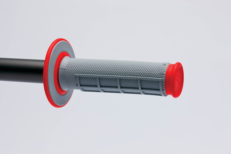 Renthal MX Dual Compound Grips 1/2 Waffle - Grey/ Red