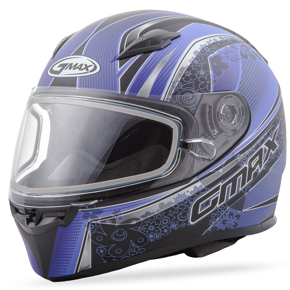 GMAX Ff-49 Full-Face Elegance Snow Helmet Matte Black/Purple Lg G2492596 TC22