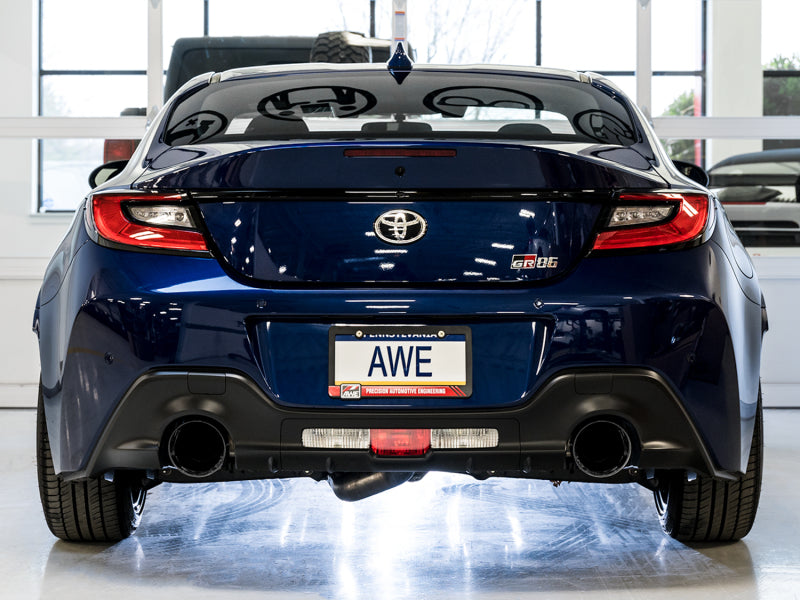 AWE Subaru BRZ/ Toyota GR86/ Toyota 86 Touring Edition Cat-Back Exhaust- Diamond Black Tips 3015-33486