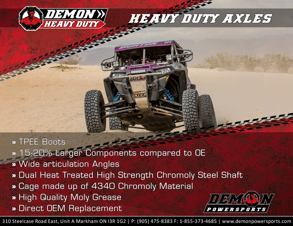 DEMON Complete Axle Kit - Heavy Duty - Rear Left/Right PAXL-1018HD