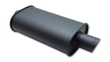 Vibrant StreetPower FLAT BLACK Oval Muffler with Single 3in Outlet - 3in inlet I.D. 1147