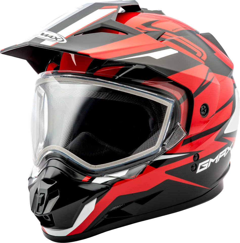 GMAX Gm-11s Dual-Sport Vertical Snow Helmet Black/Red Lg G2111206 TC-1