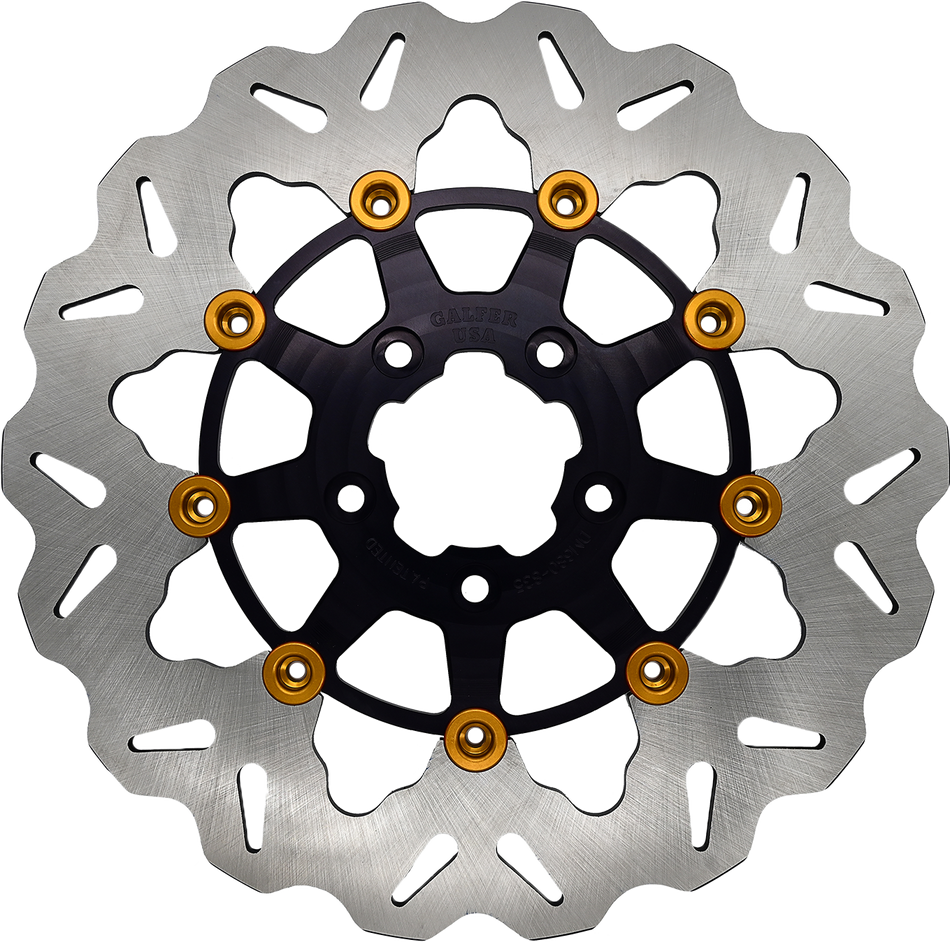 GALFER Rotor 11.5" Floating Wave Rr Black/Gold Buttons DF681CW-B-G
