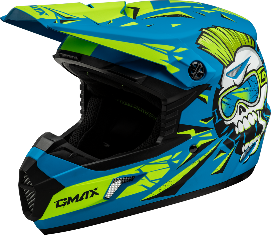 GMAX Youth Mx-46y Unstable Helmet Matte Blue/Green Yl D3465182