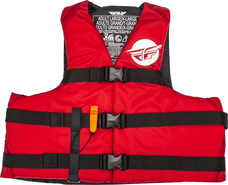 FLY RACING Nylon Flotation Vest Red/White Xs 221-30413XS