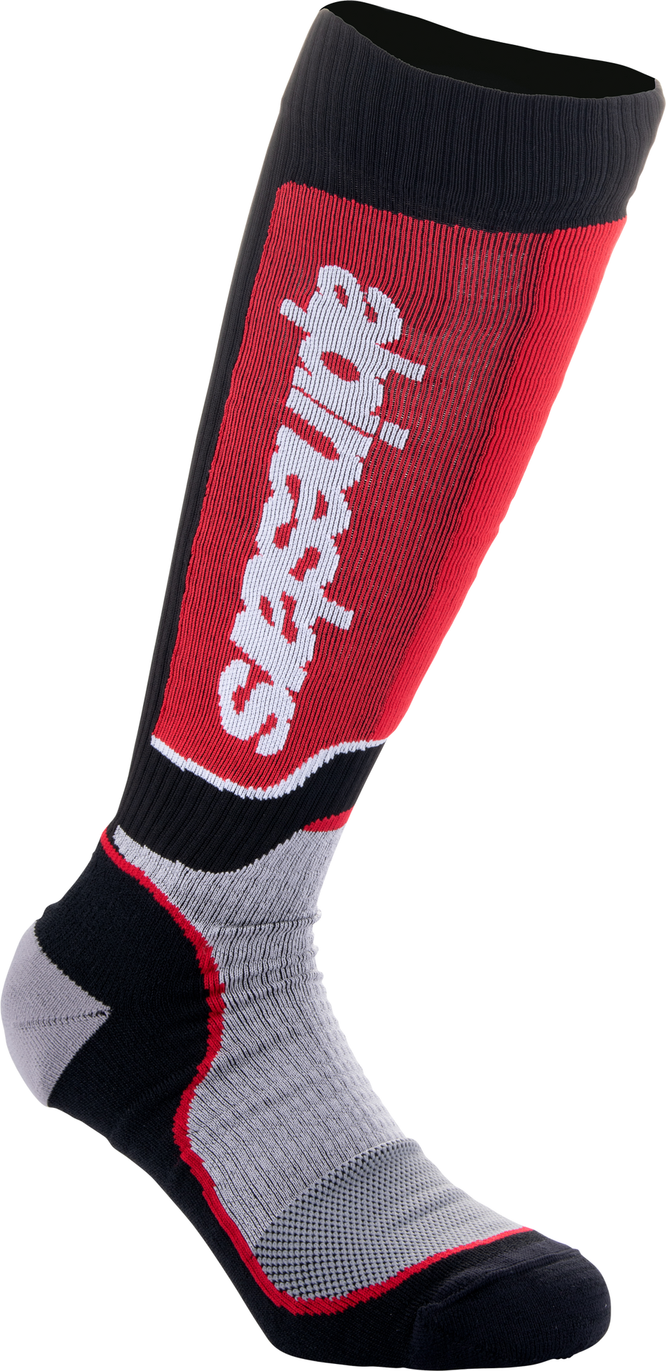 ALPINESTARS Youth Mx Plus Socks Black/Grey/Red Md/Lg 4742324-1215-M/L