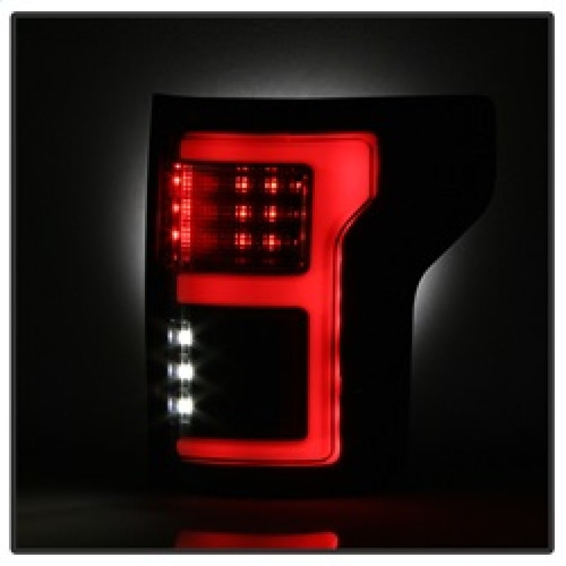 Spyder 15-17 Ford F-150 LED Tail Lights (w/Blind Spot) - Black Smoke (ALT-YD-FF15015BS-LBLED-BSM) 5085337