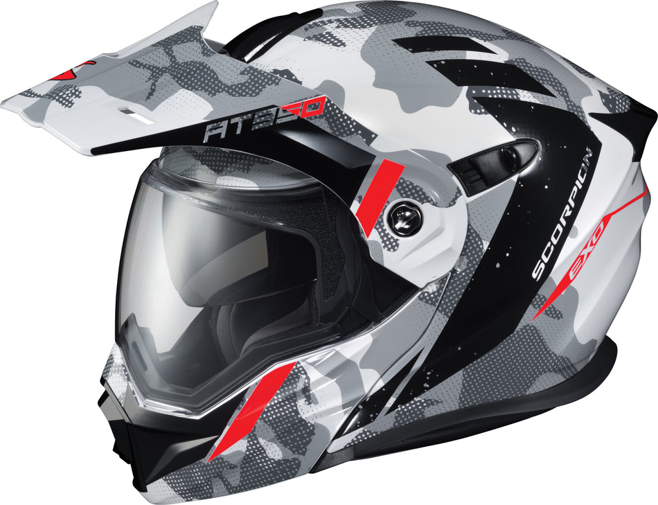 SCORPION EXO Exo-At950 Modular Helmet Outrigger White/Grey Lg 95-1625