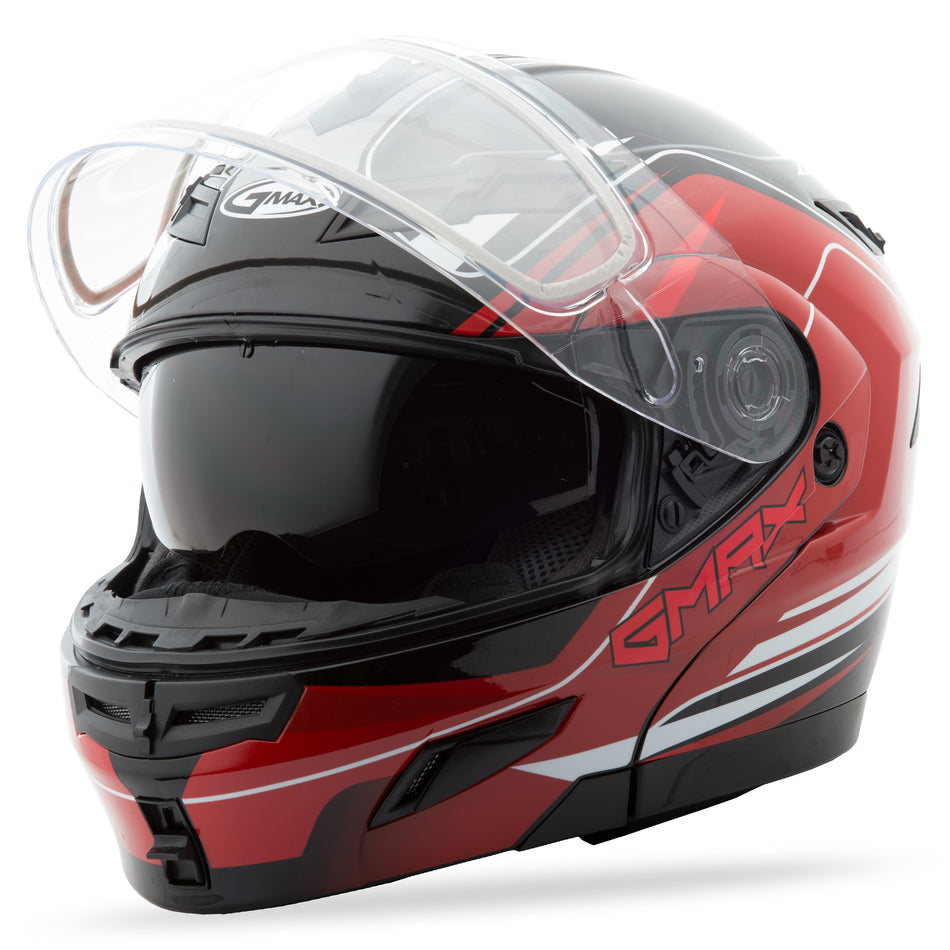 GMAX Gm-54s Modular Terrain Snow Helmet Black/Red Md G2546205 TC-1