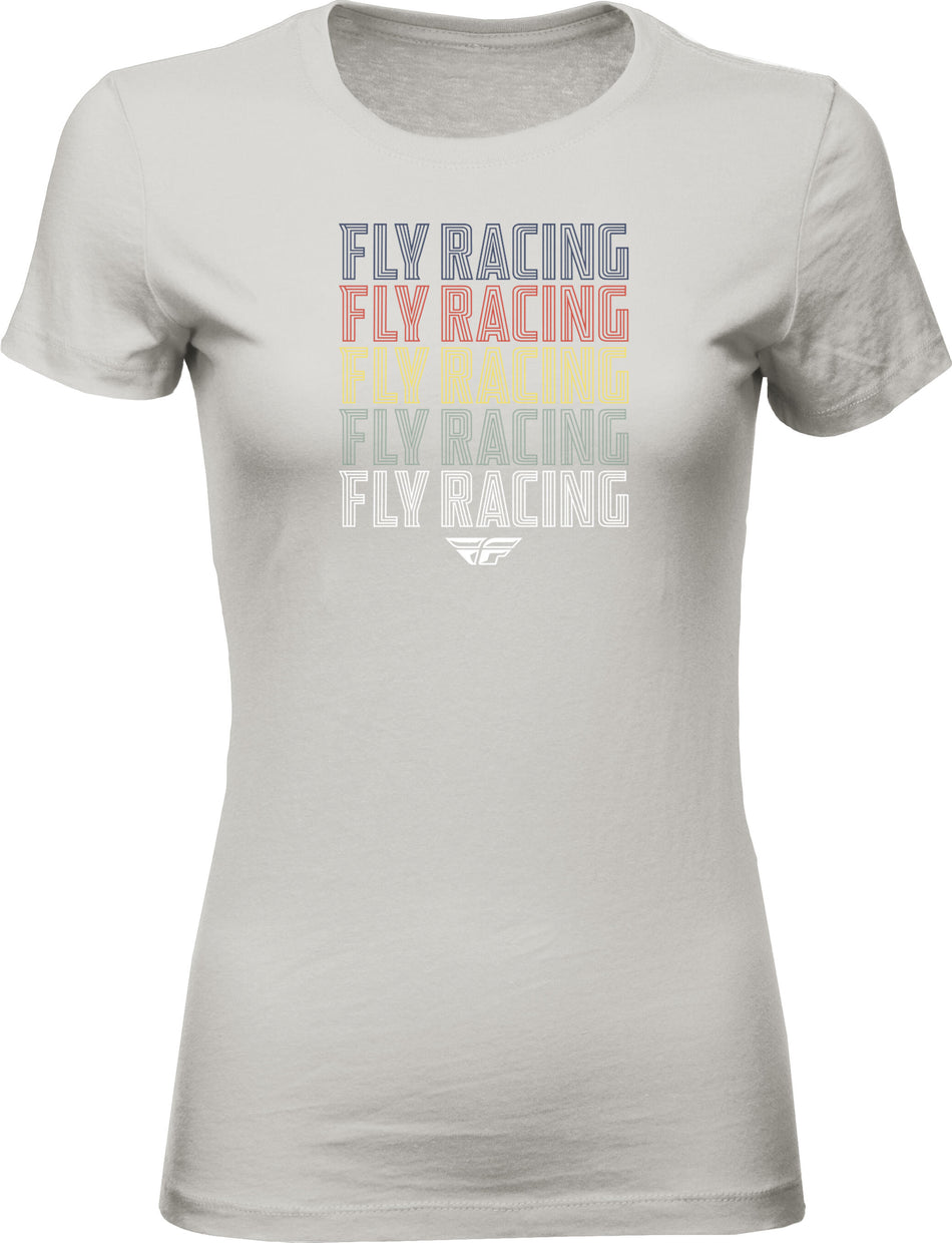 FLY RACING Women's Fly Nostalgia Tee Silver Md 356-0488M