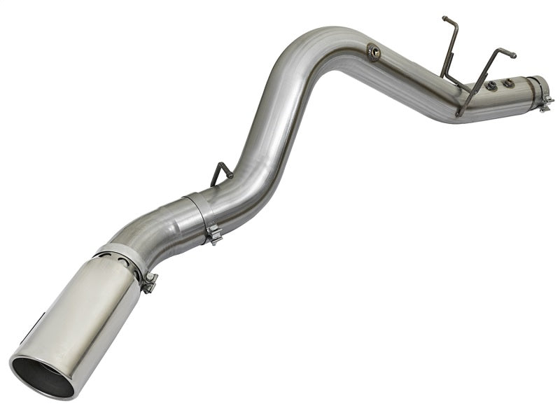 aFe LARGE BORE HD 5in 409-SS DPF-Back Exhaust w/Polished Tip 2017 GM Duramax V8-6.6L (td) L5P 49-44085-P