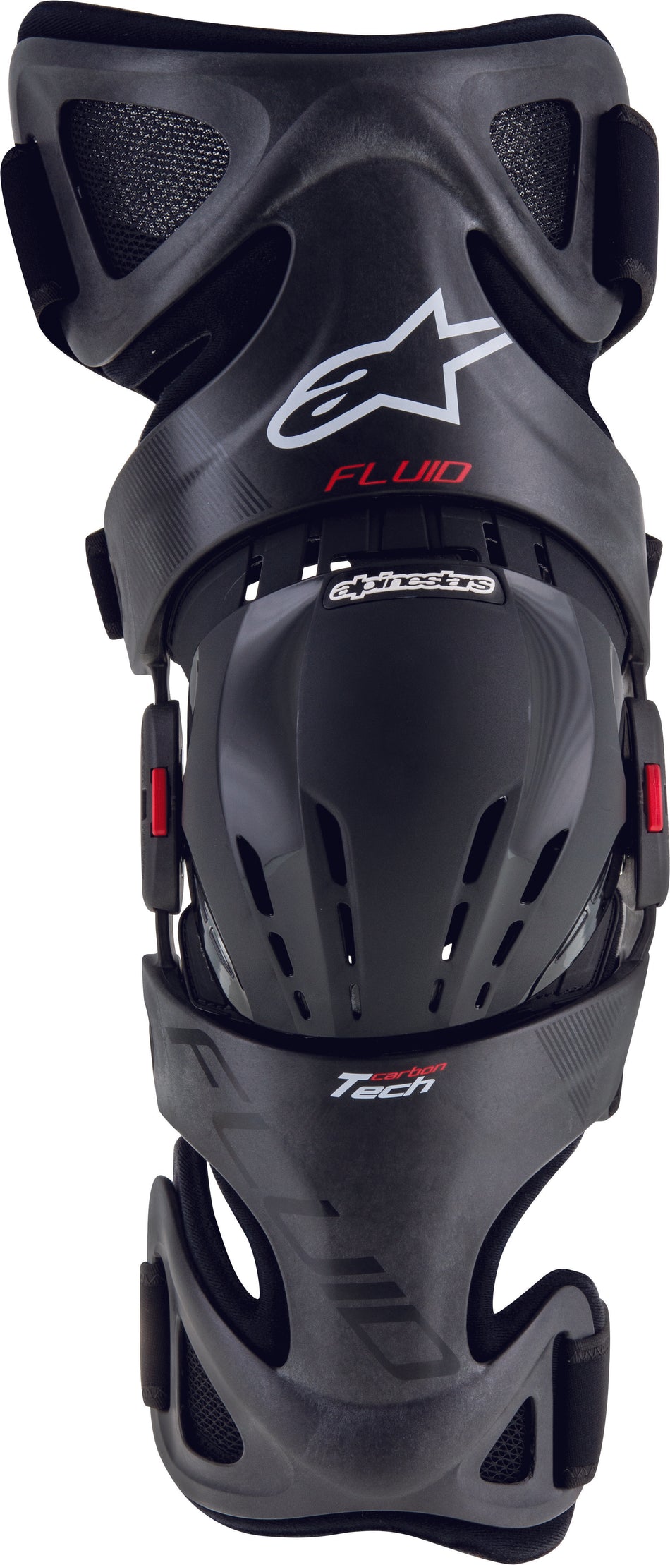 ALPINESTARS Fluid Tech Carbon Knee Brace Set Black/Red/White Xl-2x 6500717-1430-L-2X