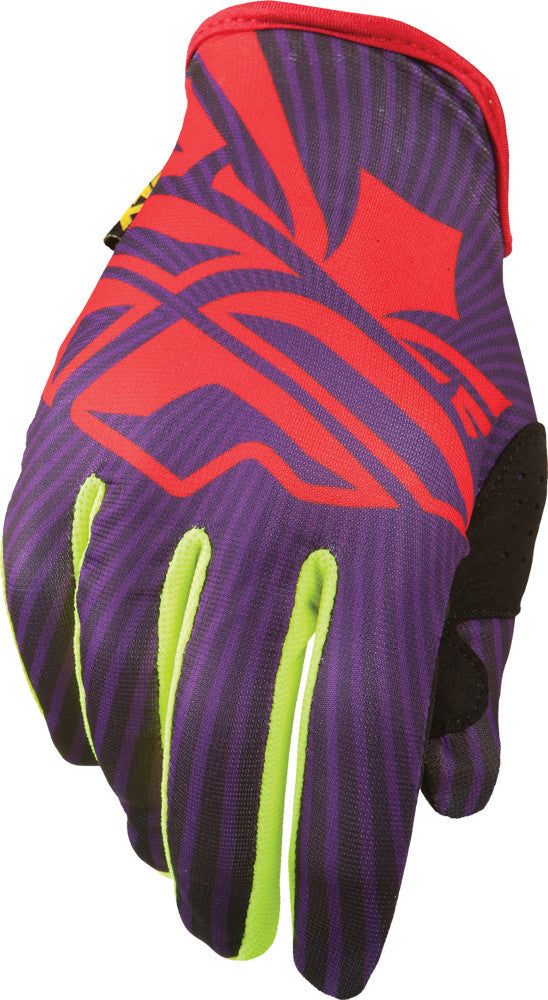 FLY RACING Lite Gloves Purple/Red/Yellow Sz 13 366-01813