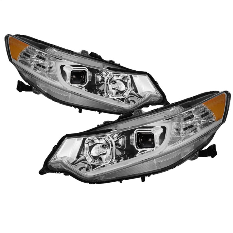 xTune 09-14 Acura TSX Projector Headlights - Light Bar DRL - Chrome (PRO-JH-ATSX09-LB-C) 9042225