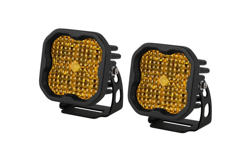 Diode Dynamics SS3 LED Pod Pro - Yellow Flood Standard (Pair) DD6133P