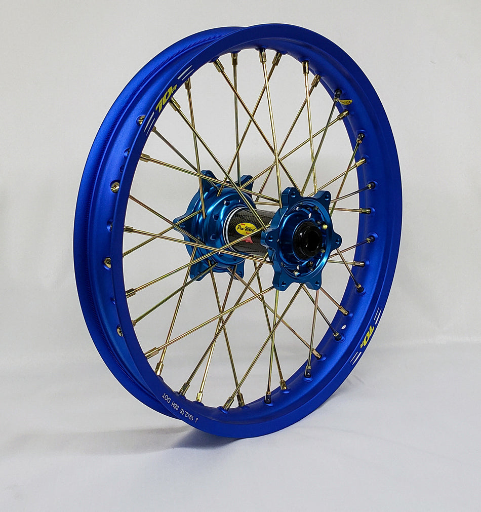 PRO-WHEEL Wheel Rear 2.15x19 Blue Hub Blu Rim/Gld Spoke/Gld Nipple 24-5923344