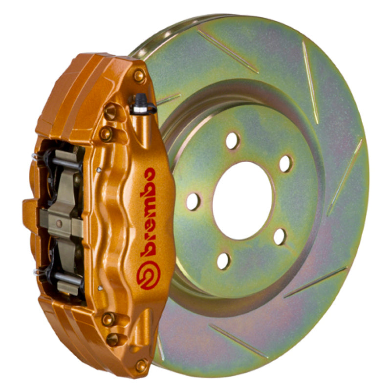 Brembo 02-07 Impreza/WRX/08-14 WRX Fr GT BBK 4 Pist Cast 2pc 326 x30 1pc Rotor Slotted Type1 - Gold 1E5.6002A4