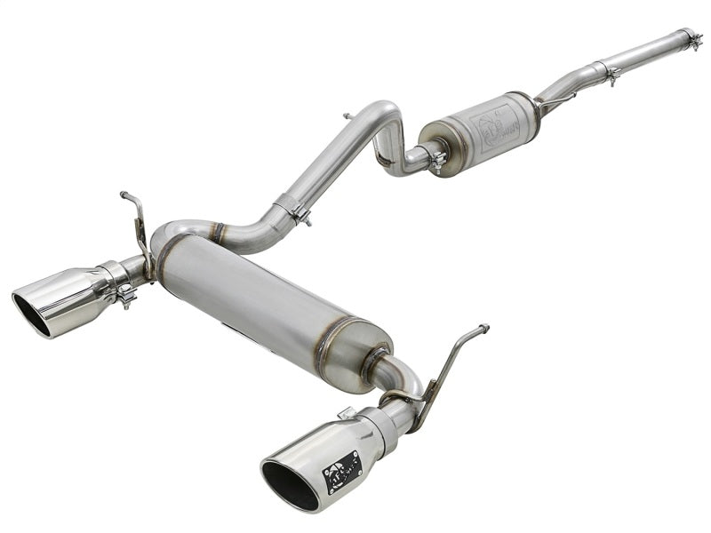 aFe Rebel Series 2.5in 409 SS Cat-Back Exhaust w/ Polished Tips 07+ Jeep Wrangler (JK) V6 3.6L/3.8L 49-48062-P