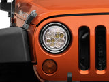 Raxiom 97-18 Jeep Wrangler TJ/JK Axial Spider LED Headlight w/ Amber DRL- Chrome Hsng (Clear Lens) J108047