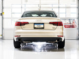 AWE Tuning Audi B9 A4 Touring Edition Exhaust Dual Outlet - Chrome Silver Tips (Includes DP) 3015-32078