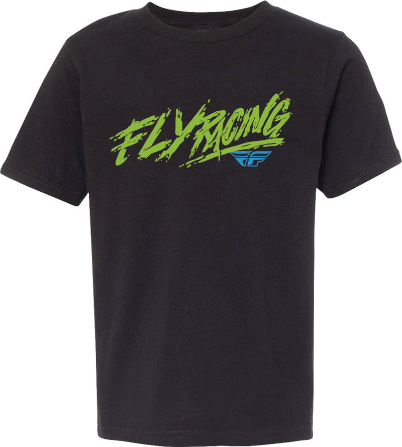 FLY RACING Youth Fly Khaos Tee Black Ym 352-0020YM
