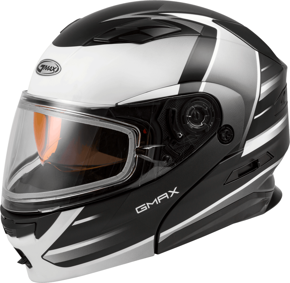 GMAX Md-01s Modular Snow Helmet Descendant Matte Blk/White 3x M2013849-ECE