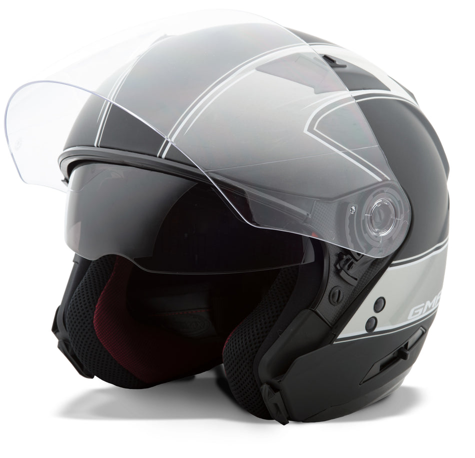 GMAX Of-77 Open-Face Classic Helmet Matte Black/Dark Silver Md G3771455 TC-17F