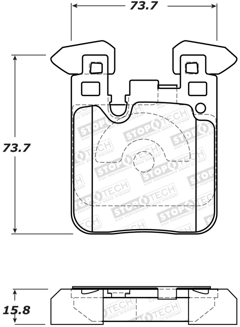 StopTech 12-15 BMW 335i Street Performance Rear Brake Pads 308.1656