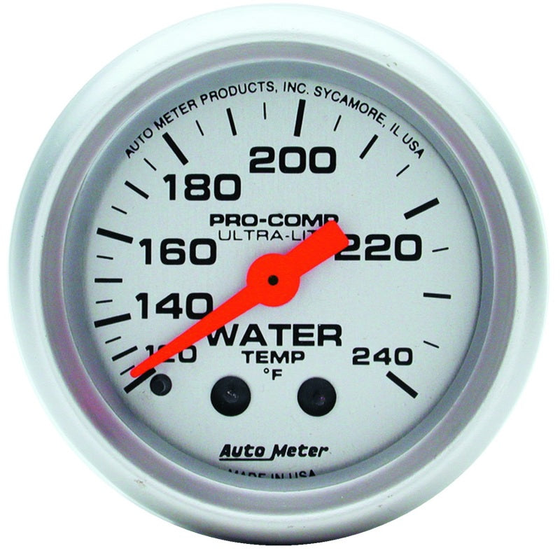 Autometer Ultra-Lite 52mm 120-240 Deg F Mechanical Water Temp Gauge 4332