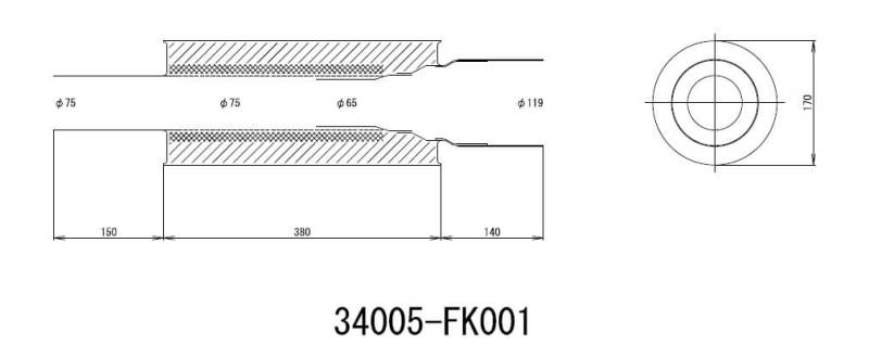 HKS Universal Stainless Hi Power 170mm Titanium Muffler 34005-FK001