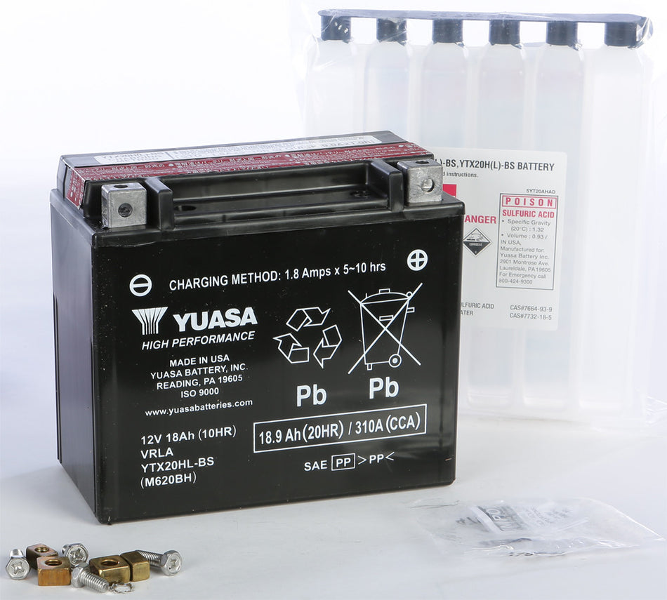 YUASA Battery Ytx20hl-Bs Maintenance Free YUAM620BH