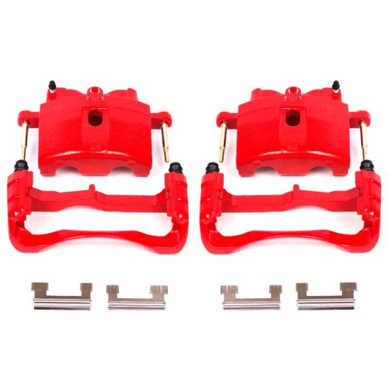 Power Stop 00-04 Cadillac DeVille Front Red Calipers w/Brackets - Pair S4730