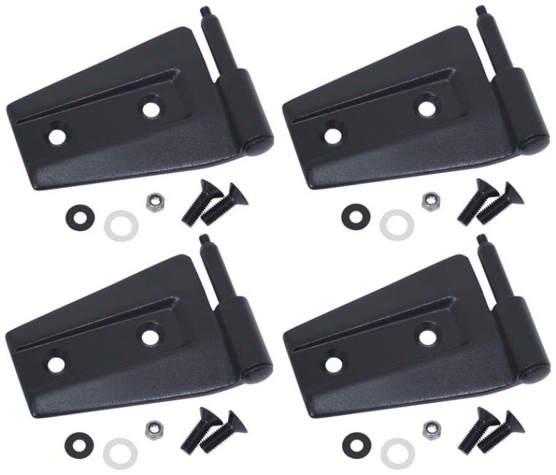 Kentrol 07-18 Jeep Wrangler JK Door Hinge Set 4 Pieces 2 Door - Textured Black 80575