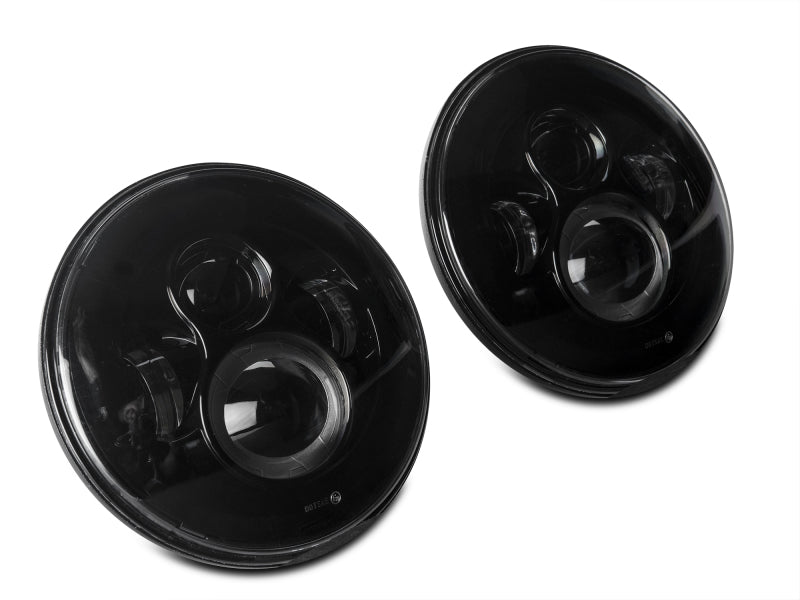 Raxiom 97-18 Jeep Wrangler TJ/JK Axial Series LED Daymaker Headlights- Black Housing (Clear Lens) J108042