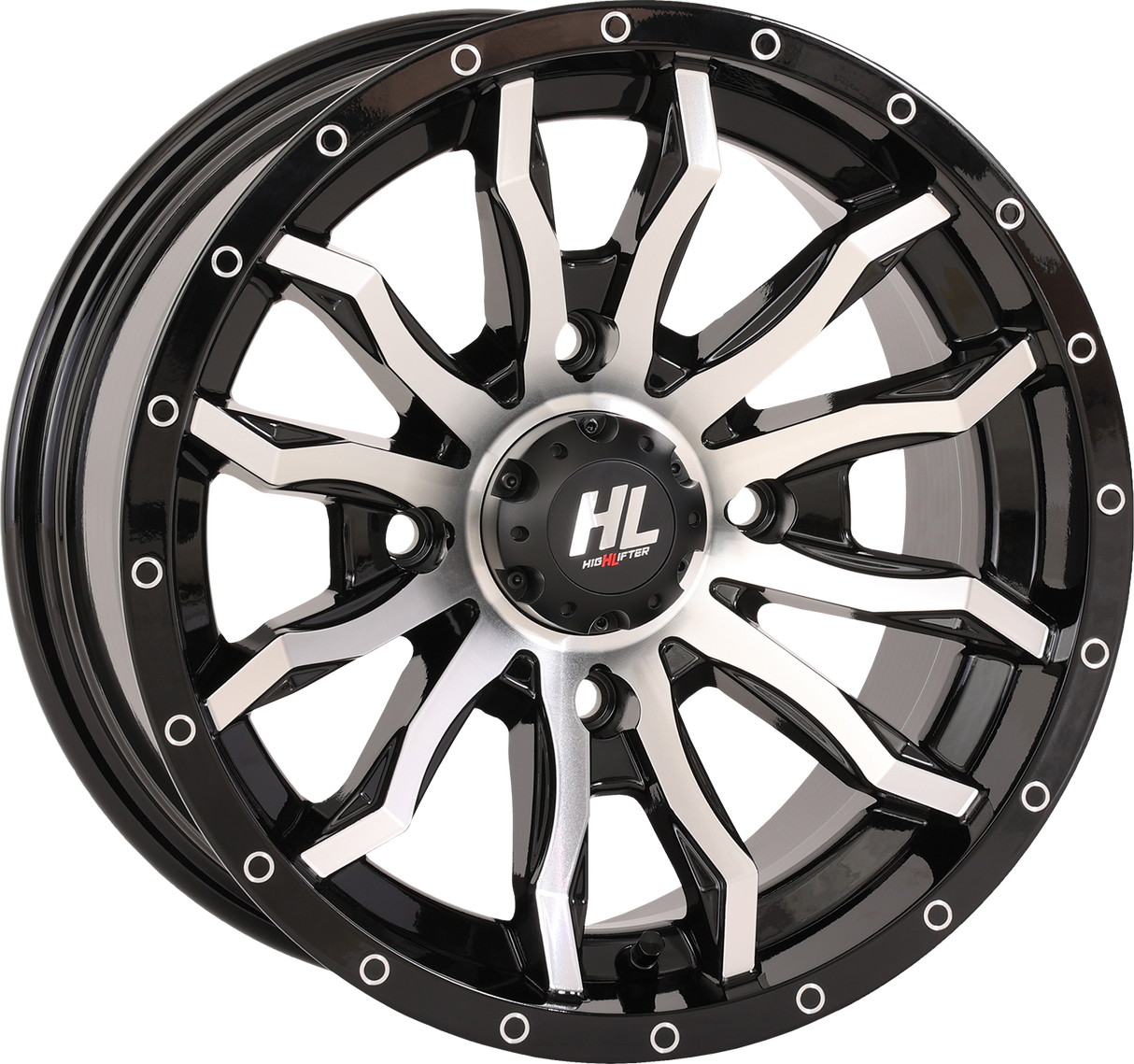 HIGH LIFTER Wheel - HL21 - Front/Rear - Gloss Black w/Machined - 14x7 - 4/137 - 4+3 (+10 mm) 14HL21-1137