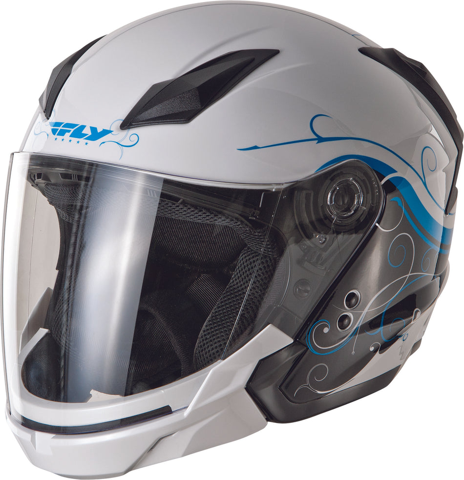 FLY RACING Tourist Cirrus Helmet White/Blue Lg F73-8110~4