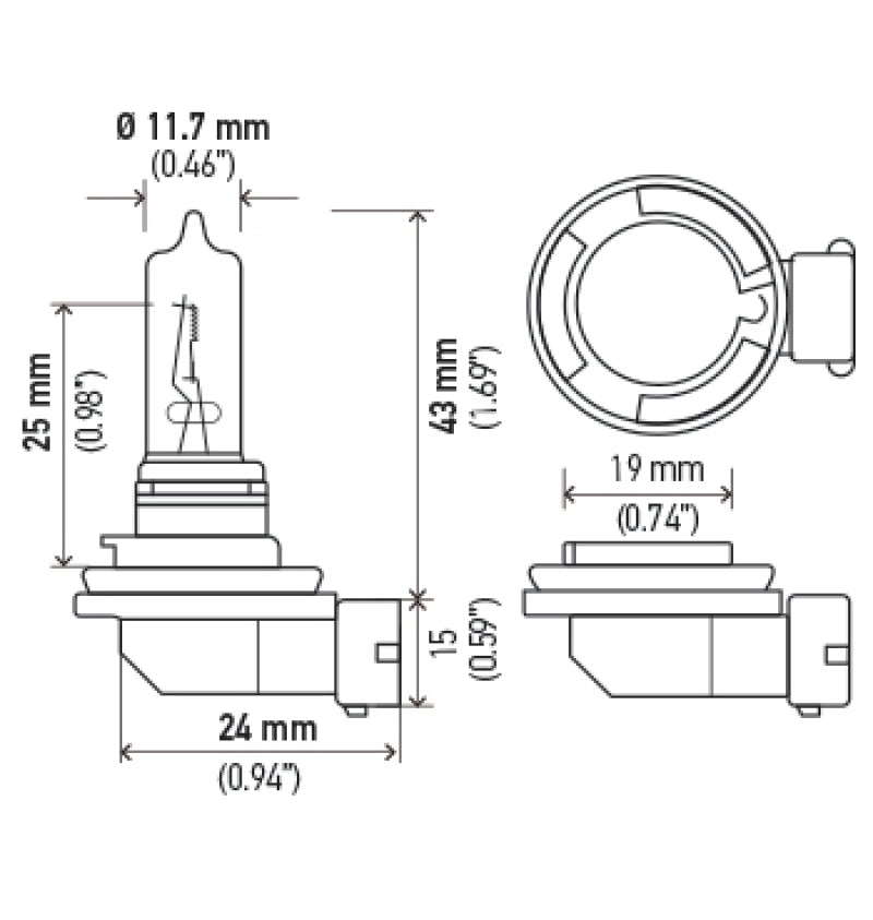 Hella Optilux H9 12V/100W XB Xenon White Bulb (pair) LAH71070792