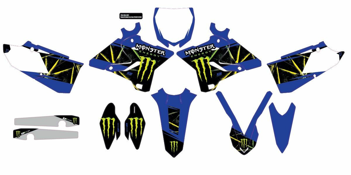 D-COR Cmplt Kit Monster Energy Slash White Bg 20-50-131