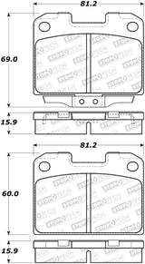 StopTech 93-99 Mitsubishi 3000GT Street Performance Rear Brake Pads 308.0631