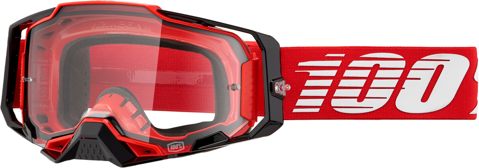 100% Armega Goggle Red Clear Lens 50004-00033