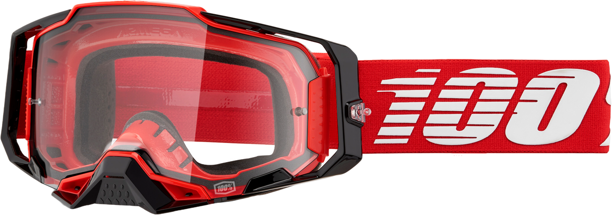 100% Armega Goggle Red Clear Lens 50004-00033