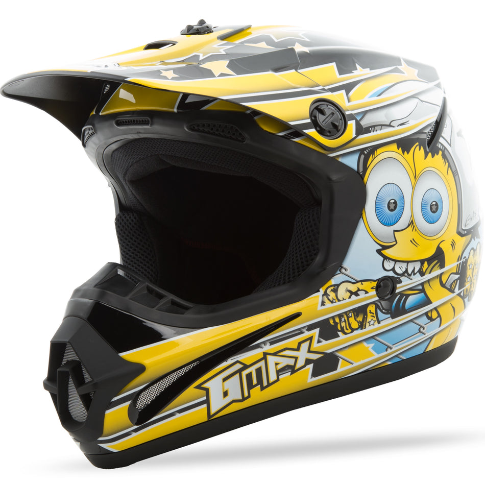 GMAX Youth Gm-46.2y Superstar Helmet Black/Yellow Ym G3465231 TC-4