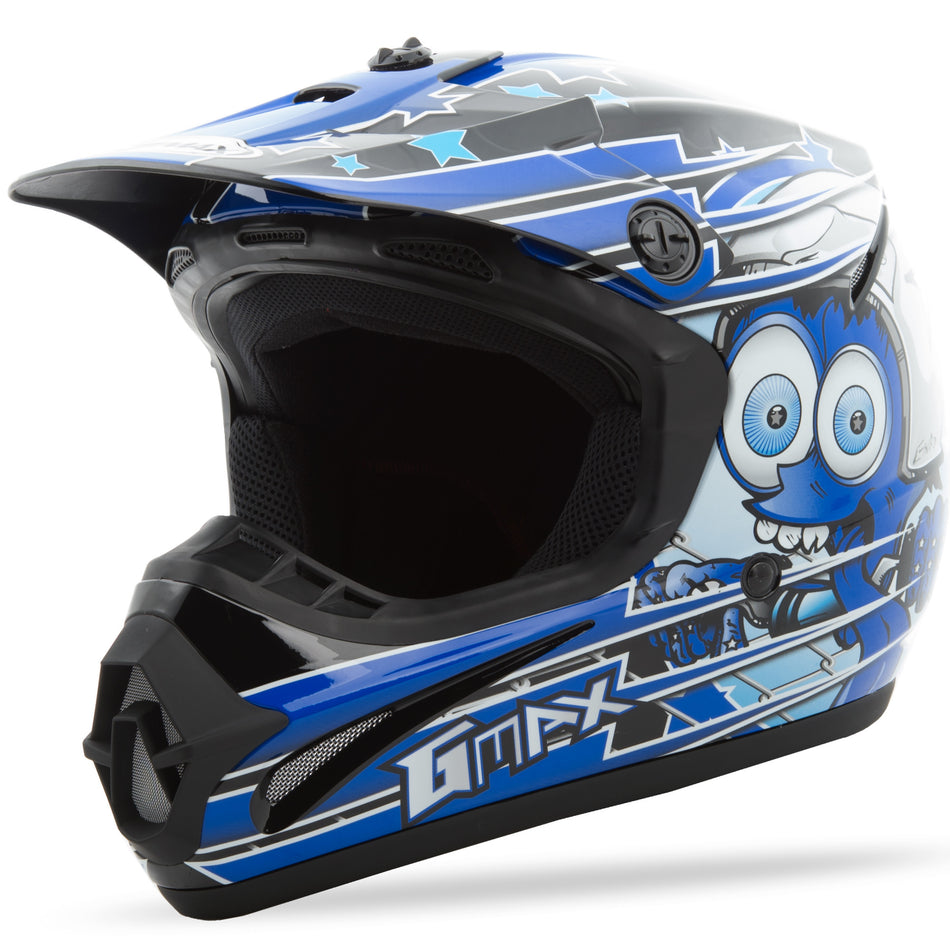 GMAX Youth Gm-46.2y Superstar Helmet Black/Blue Yl G3465212 TC-2