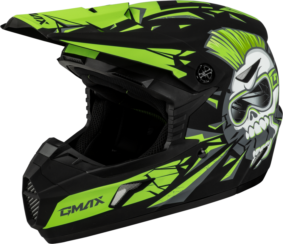 GMAX Youth Mx-46y Unstable Helmet Matte Black/Green Ym D3465221