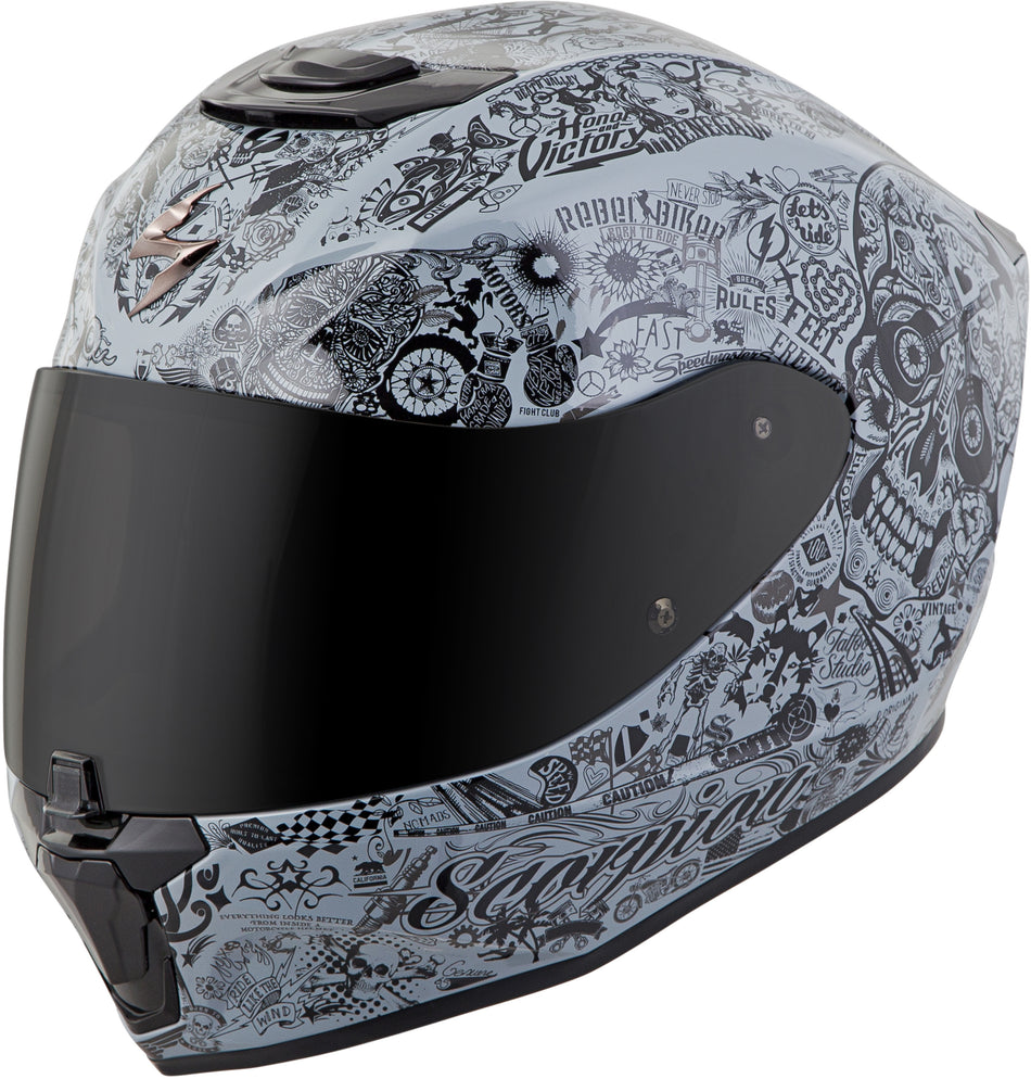SCORPION EXO Exo-R420 Full-Face Helmet Shake Cement Grey Lg 42-1315